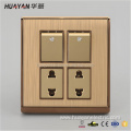 Best selling 2 switch+2 ways HYS golden socket